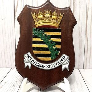 Vintage Saxony Crest Coat of Arms Wood Plaque